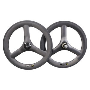 Carbon tri spoke wheelset 16&quot; 349 3 spoke 40mm 23mm Clincher basalt braking surface for BMX bike Folding bike wheel