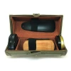 Care Kit Shine Shoes Box Wood Customized Leather Storage Case Oem Instant Polisher Gift Cleaning Professional Shoe Polish Set