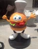Cartoon food character fiberglass hamburger statue