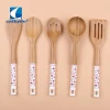 Cathylin Popular Design Ceramic Handle Cooking Utensil Wooden Soup Ladle Kitchen Tool Sets