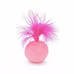 Catnip Toy Ball Pet Talking Toy Bell feathers tease cat toys Plush pet supplies