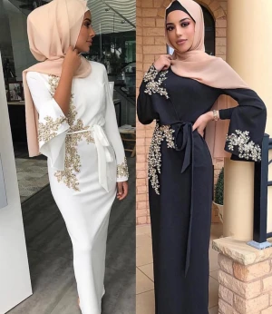 Causal Abaya Dubai Turkey Muslim Hijab Dress Kaftan Caftan Marocain Islamic Clothing Ramadan Dresses Islam Robe for Women Ladies
