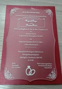 Ceremony wedding invitation card letter 2018 acrylic