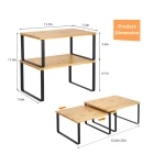 Cheap custom natural bamboo kitchen storage expandable shelf spice rack storage