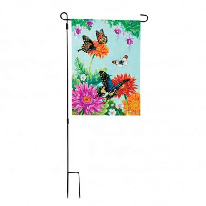 Cheap Easy to Assemble  Black Iron Garden Flag Pole Wholesale   For outdoor