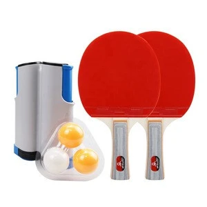 Cheap Price Wooden Table Tennis Rackets With Three Ping Pong Balls