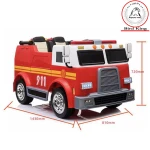 Children's electric car, fire truck, firetruck, four wheels, can sit on the door, baby carriage, water gun, intercom, Bird King