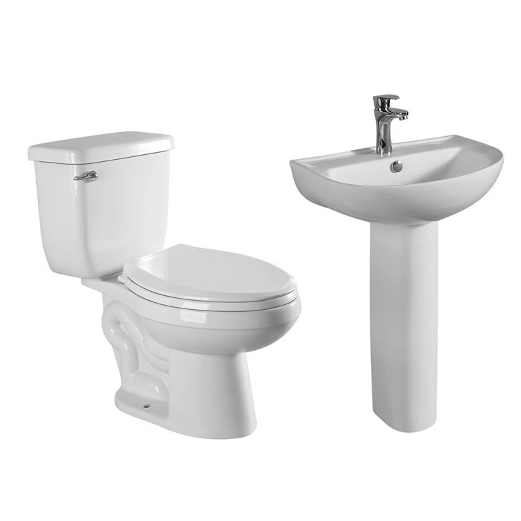 China factory whit bathroom items wc wash basin sanitary ware toilets set water closet ceramic toilet and basin