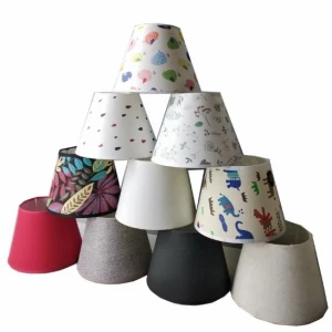 China Lighting Factory Fabric Lampshades  For Table Lamp Small Cotton Printed Shade For Small Desk Lamp