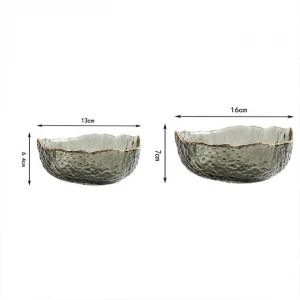 China Professional Manufacture Eco Friendly Round Shape 300/750/1000ml Colorful Glass Heat Resistant Glass Salad Bowl
