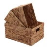 China supplier handmade water hyacinth storage basket natural basket with handle