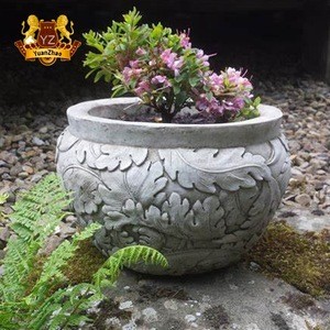 China supplier stone marble flowerpots for garden decoration with wholesale low price delivery from Tianjin port