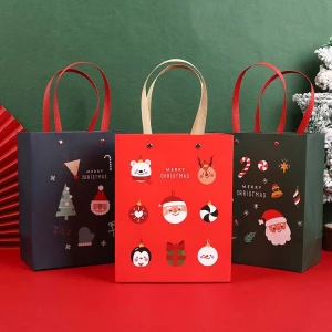 Christmas Paper Gift Bag Custom Printed And Small Christmas Gift Packaging