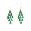 Christmas Tree Earrings Pendant Fashion New Design Glitter Gold Tree Earring For Holiday Christmas Gifts Gold Plated Earrings