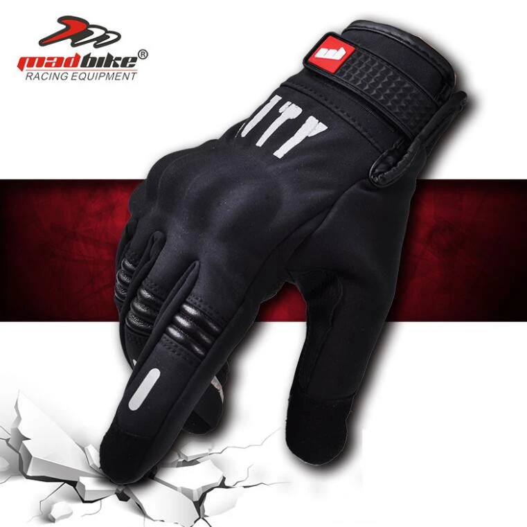 city Motorcycle gloves outdoor riding gloves off-road racing full finger touch screen gloves with night reflection