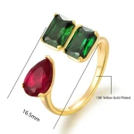 Classic Jewelry 925 Sterling Silver Adjustable 18K Gold Plated Prong Setting Open Nailed Ring Women Jewelry  Rings Party Gifts