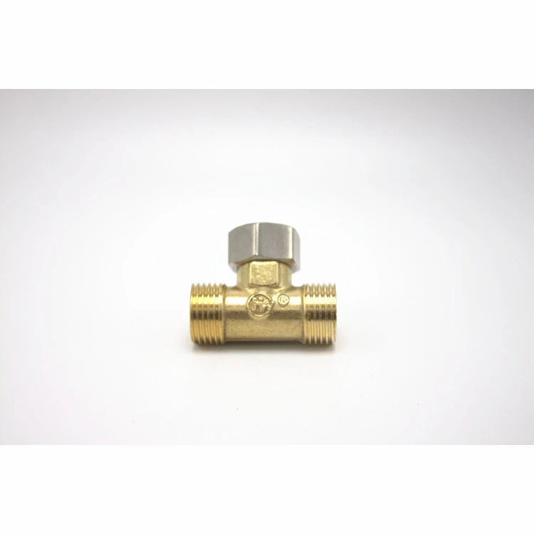 CNC brass tee for pressure gauge brass quick connect plumbing fitting