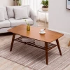 Coffee desk for Living Room bamboo wooden coffee tables with bamboo table under rack storage