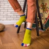 colorful man socks breathable cotton 5 toe yoga sock men