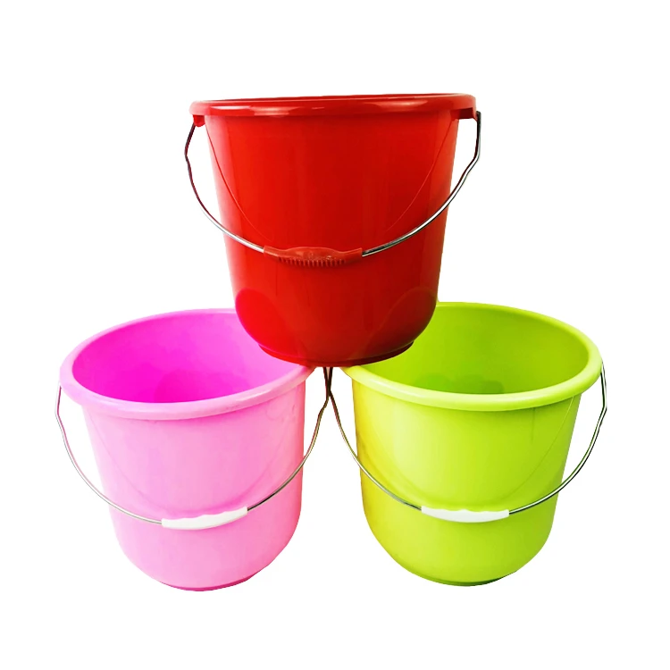 Colorful Plastic PP Bucket Plastic Round Water Bucket With Handle