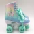 Import Colorful Shoelace Girl Skating Shoes Cheap Roller Skate Sport with Blue Wheels 54*32mm PVC Color Box CN;ZHE YJ-70 from China