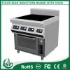 Commercial electric range with 4 burners and one oven