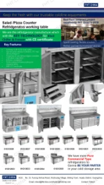 Commercial Saladette refrigeration equip sandwich prep tables Salad fridge bar Salad 3 doors Pizza Economic Pizza Counters
