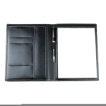 Conference Folder DIN A5 with custom logo - Portfolio in genuine leather with Notepad, Pen Loop & Slots - Padfolio Organizer