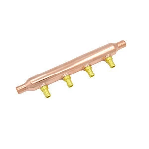 copper manifold for floor heating system with pex outlet