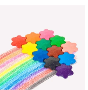 Crayonlab Baby 12 Colors Wax Crayon Safe Non-toxic Material Certified Toy Safety Children Early Education Snowflake Shape
