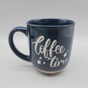 Creative coffee time Silk screen printing solid color ceramic coffee mug stoneware campfire mug tea cups with custom logo