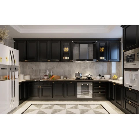 Buy Custom American Style Kitchen Cabinet Waterproof Walnut Wood Shaker ...