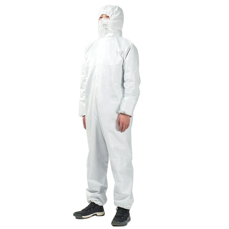 Custom disposable white protective  coverall isolation gowns