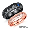 Custom Fashion Design Stainless Steel Ring Couple rings With Jewels/Logo