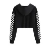 Custom made wholesale fashion hoodie jackette for women girl sweatshirt polyester short design