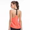 Custom Nylon Spandex Sportswear Gym Singlet Womens Sexy Open Back Solid Color Yoga Tank Tops