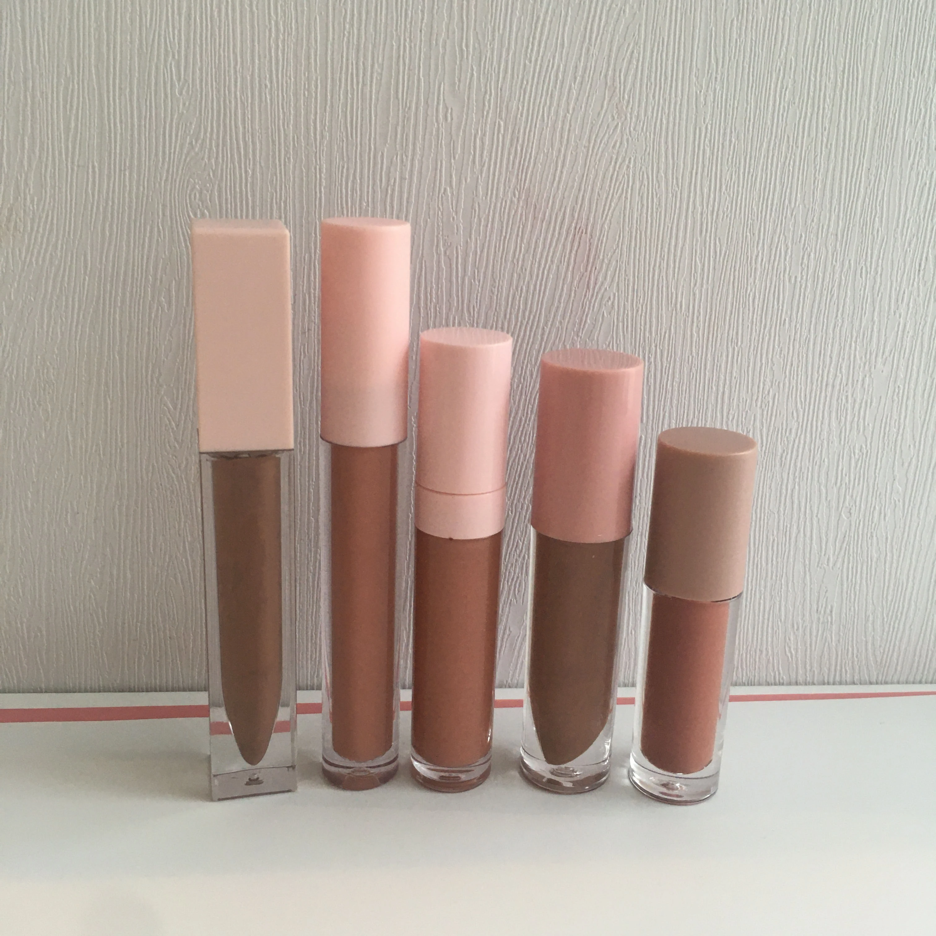 Custom pink wand tubes lipgloss in stock the nude colors lip gloss private labels
