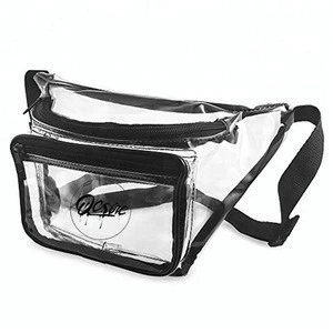 Custom Print Waterproof Clear Transparent PVC Fanny Pack Waist Bag Wholesale
