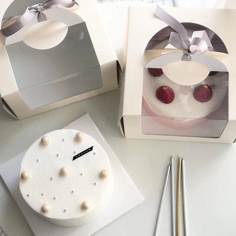 Custom Printed Cardboard Paper Cake Box with Window/Handle UK Manufacture