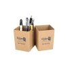 Custom Printed Eco Friendly Diy Foldable Recyclable Kraft Cardboard Paper Desk Organiser With Pen Pencil Holder