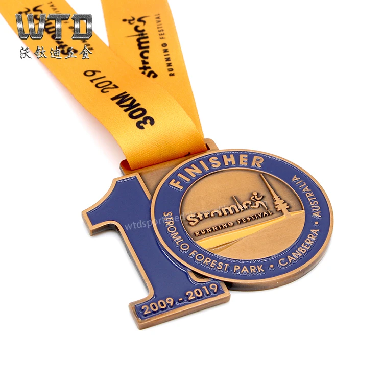 Custom run event finisher marathon metal medal
