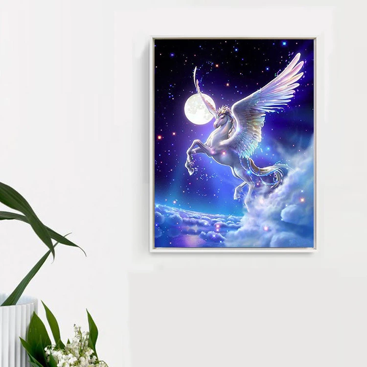 Customizable 5D diamond painting, fantasy unicorn, mosaic pattern full of diamonds and diamond painting