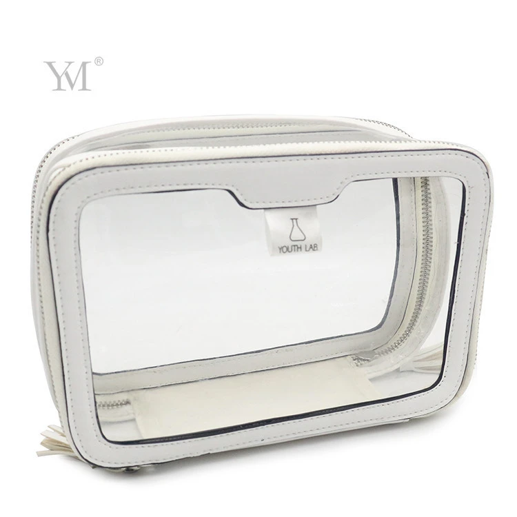 Customized logo printed pvc cosmetic bag waterproof clear customized zipper pouch cosmetic make up bag