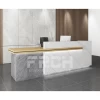 Customized Modern Commercial Furniture Reception Counter Office Marble Reception Desk with Led Light