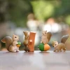 Cute Cartoon Squirrel Plastic Craft, Figurines for Terrariums, Mini garden Figures , Micro Landscape Accessory Children Toy Gift