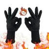Deliwear Fireproof bbq gloves Barbecue accessories baking grill heat resistant woven kitchen oven gloves
