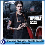 denim leather adjustable bib apron