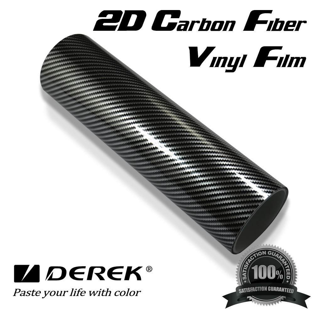 Derek Flexible Gold &amp; Black Car Wrap Vinyl Film 2D Carbon Fiber Paper keep privacy