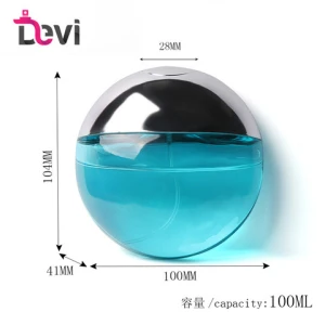 Devi Wholesale OEM/ODM Design 100ML Round  Glass Refillable Fragrance Spray Atomizer Empty  Fancy Glass Perfume Bottles