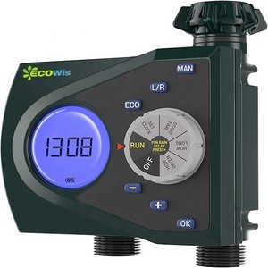 Digital 2-Outlet Irrigation Water Timer Controller, Valve Hose Water Timer Sprinkler Timer Irrigation Controller System